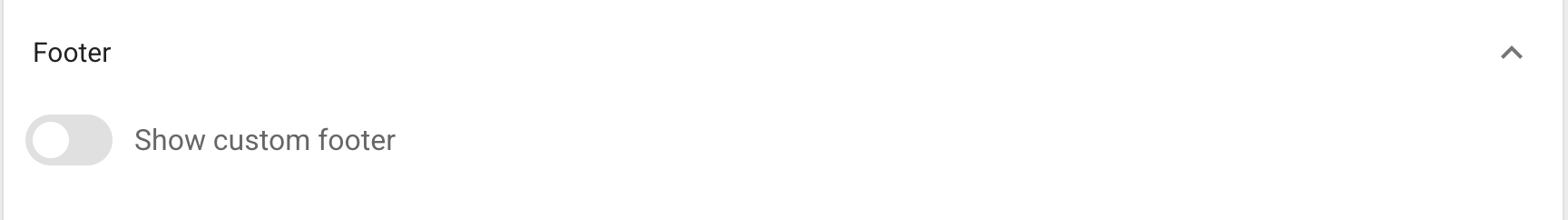 Custom footer visibility setting