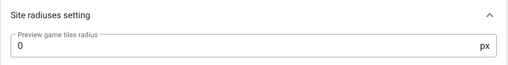 Game card corner radius setting