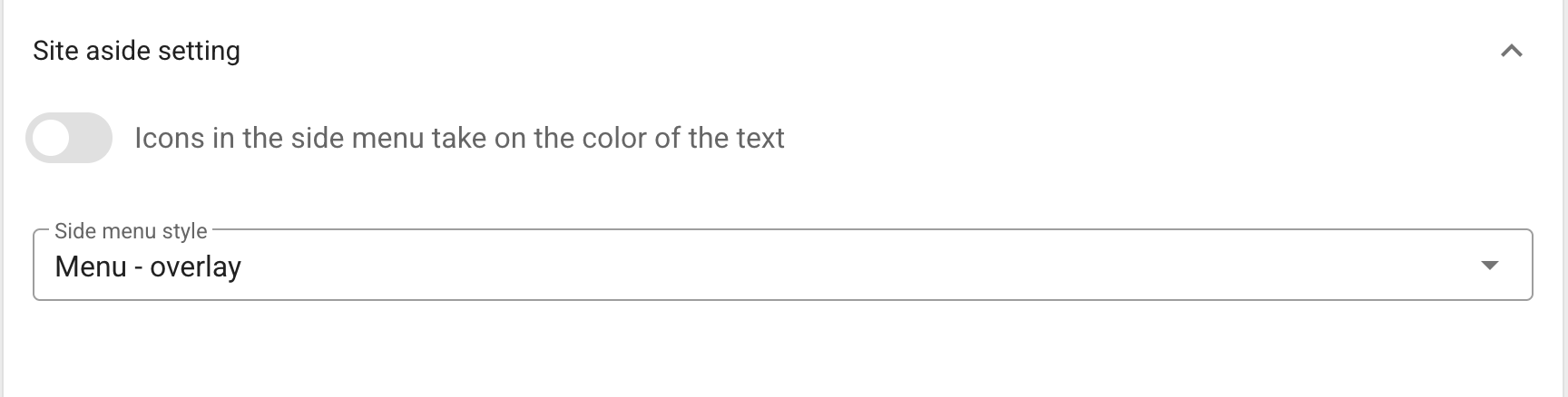 Side menu style and icon color settings