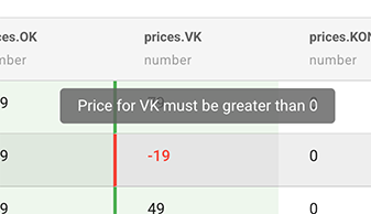 Screenshot: Validation error with tooltip