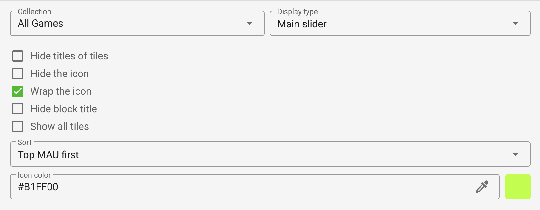 Collection page block sorted by MAU