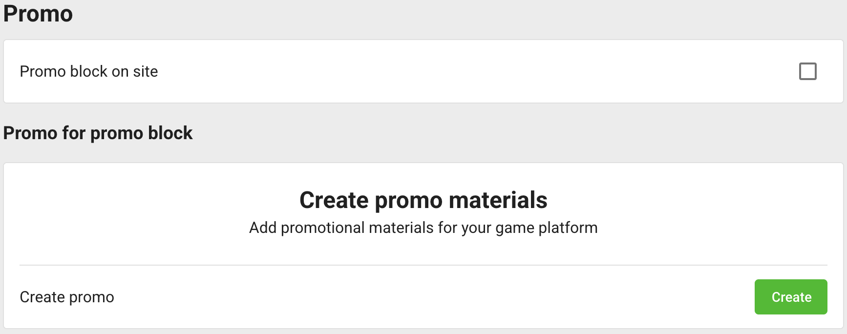 Promo block switch and the list of promo banners